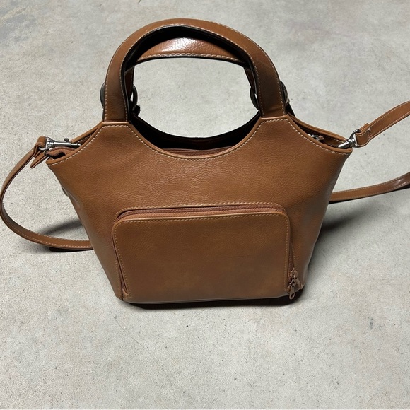 Rosetti Light Brown Camel Vinyl Handbag with Strap & Wallet - Picture 3 of 13